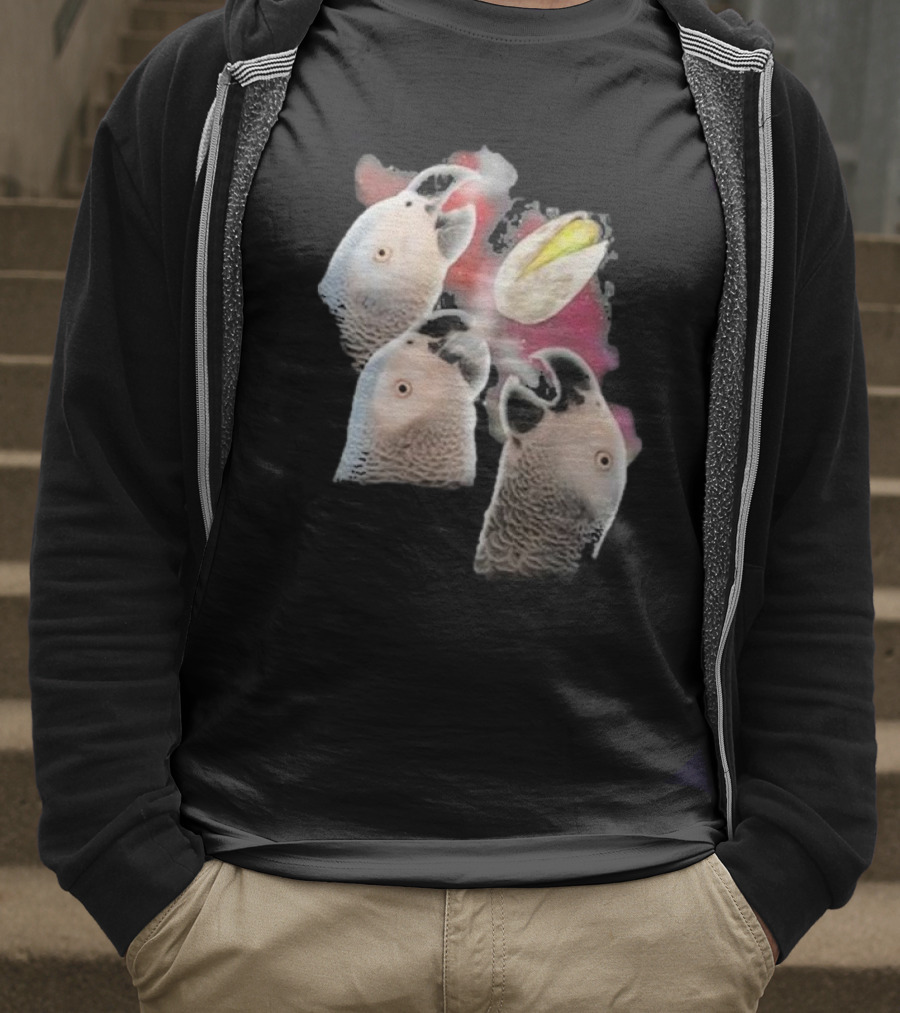 Apollo And Frens Three Cockatoos With Moon And Space Theme T-Shirt