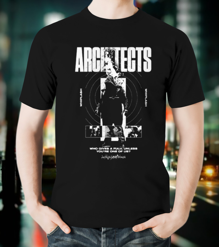 Architects Whiplash Flame Target Circles And Who Cries A Flame Fades You’re One Of Us Text T-Shirt