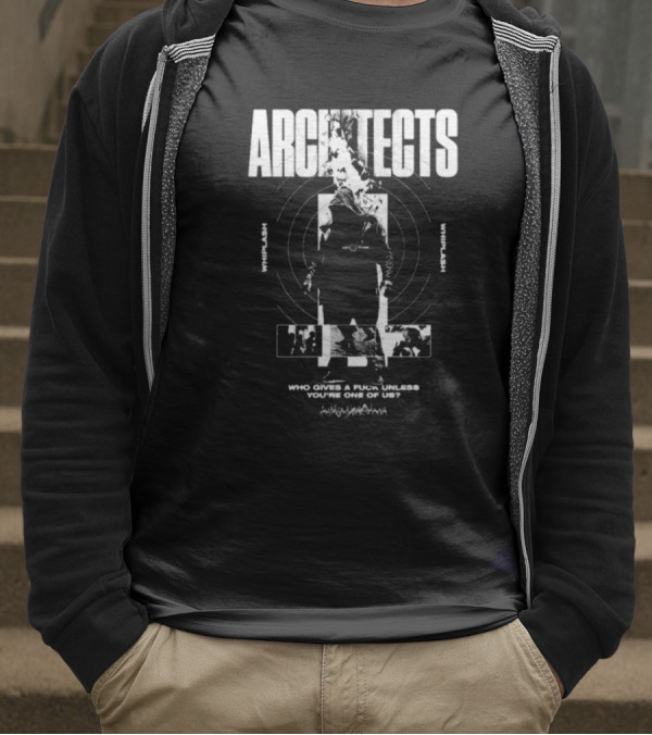 Architects Whiplash Flame Target Circles And Who Cries A Flame Fades You’re One Of Us Text T-Shirt