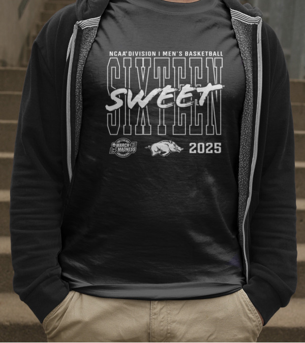 NCAA Division I Men's Basketball Tournament 2025 Sweet Sixteen Arkansas Razorbacks March Madness T-Shirt