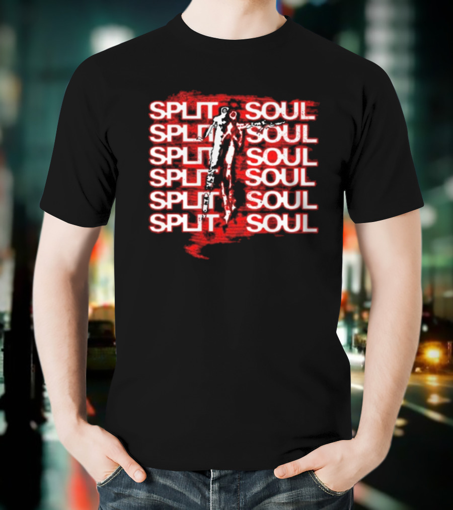 Artiomusic Artio Split Soul Repeated Text With Figure Overlay T-Shirt
