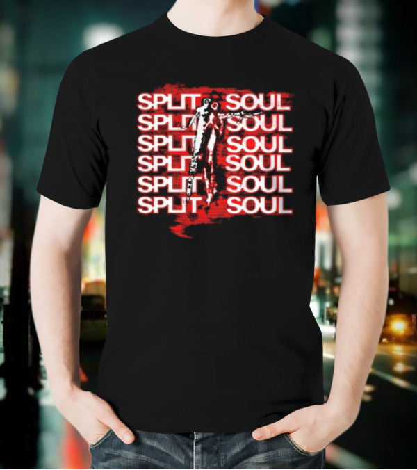 Artiomusic Artio Split Soul Repeated Text With Figure Overlay T-Shirt