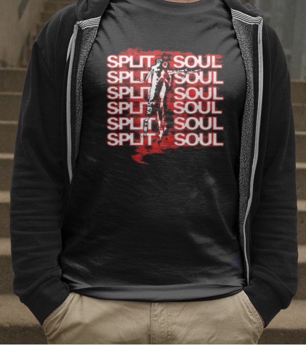 Artiomusic Artio Split Soul Repeated Text With Figure Overlay T-Shirt