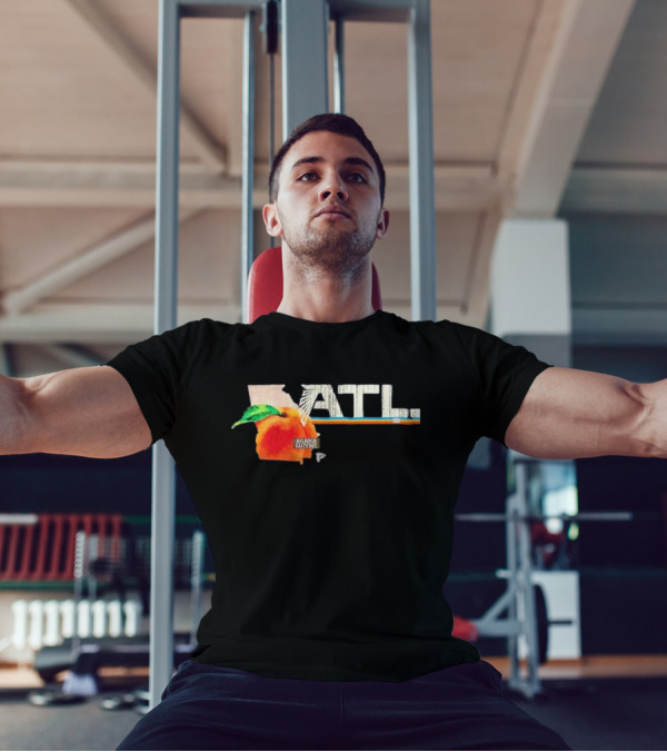 ATL Atlanta Falcons 2025 NFL Draft Peach Georgia Map Icon T-Shirt