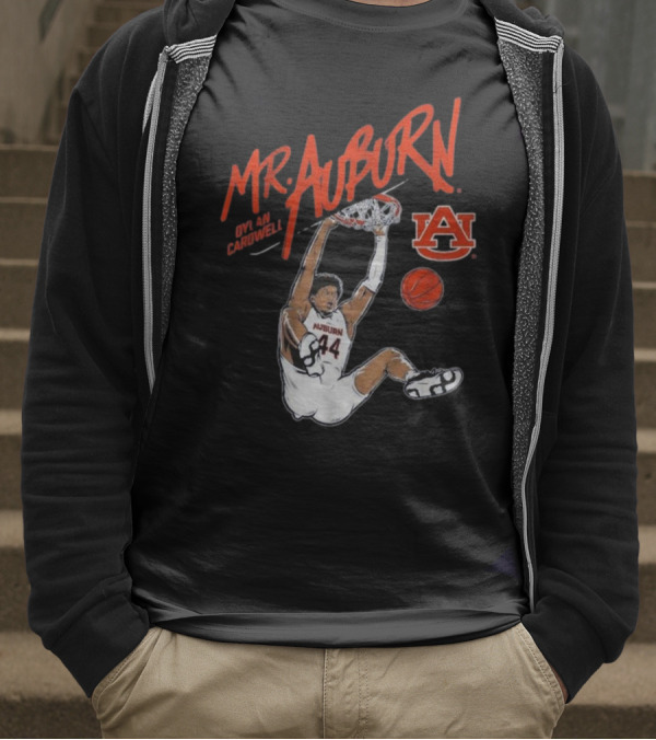 Auburn Basketball Dylan Cardwell Mr. Auburn Slam Dunk Graphic T-Shirt