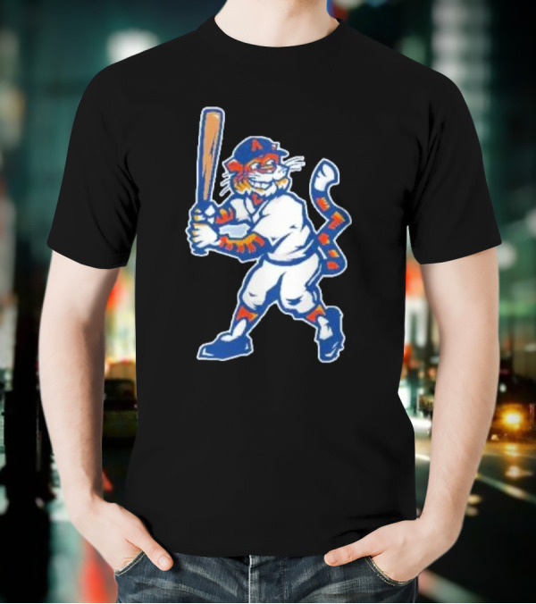 Auburn Tigers Aubie Baseball Mascot Holding Bat T-Shirt