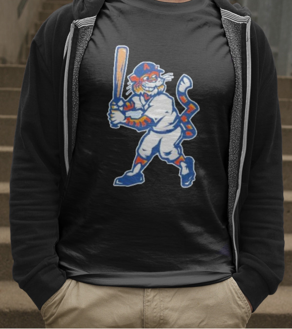 Auburn Tigers Aubie Baseball Mascot Holding Bat T-Shirt