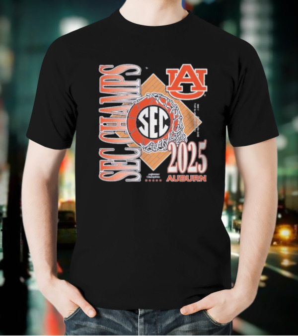 Auburn Tigers SEC Champs 2025 Basketball Victory T-Shirt
