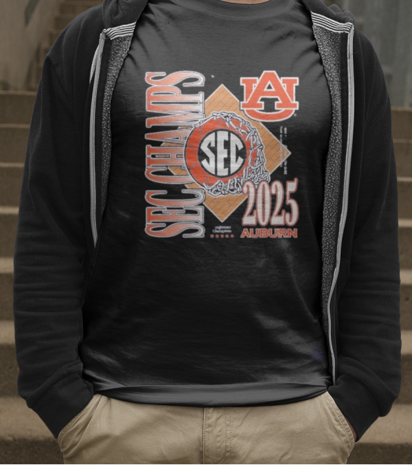 Auburn Tigers SEC Champs 2025 Basketball Victory T-Shirt