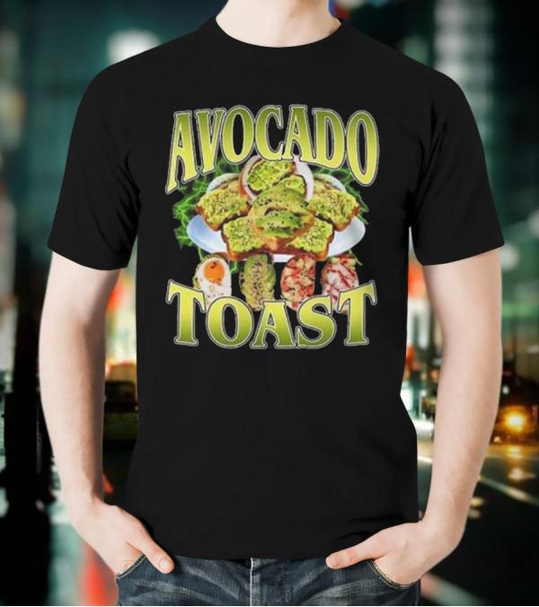 Avocado Toast Assorted Toppings Food Art T-Shirt