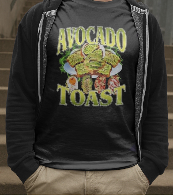 Avocado Toast Assorted Toppings Food Art T-Shirt