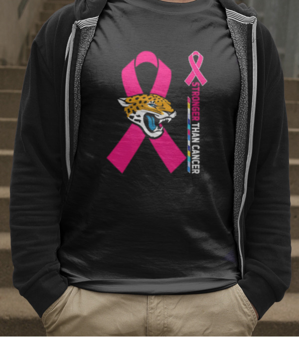 Awareness Stronger Than Cancer Pink Ribbon Jacksonville Jaguars T-Shirt