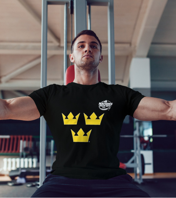 Awesome Sweden 2025 4 Nations Face-Off Primary Tre Kronor Yellow Crowns T-Shirt