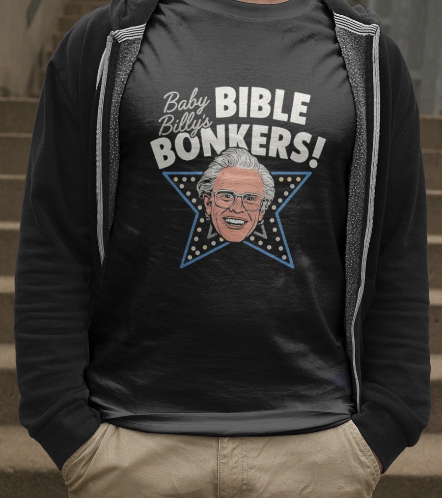 Baby Billy's Bible Bonkers Star White Hair Man Blue Star T-Shirt