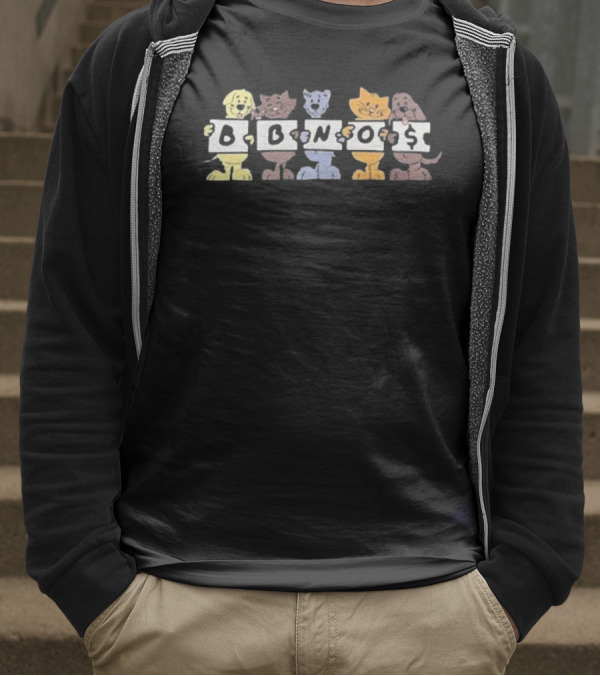 Bbnos Embroidered Pet Animals Holding Letters T-Shirt
