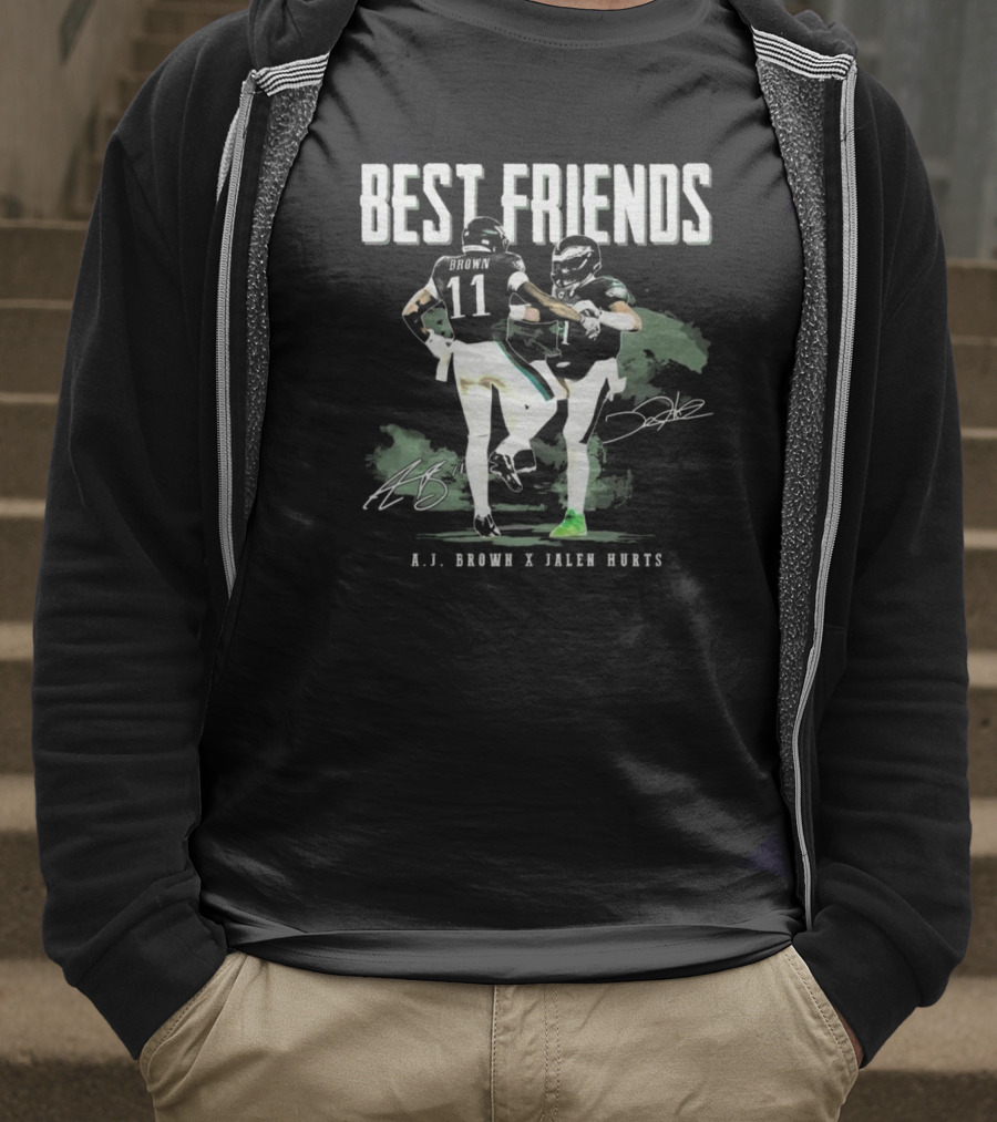 Best Friends AJ Brown X Jalen Hurts Signatures Football Celebration 2025 T-Shirt