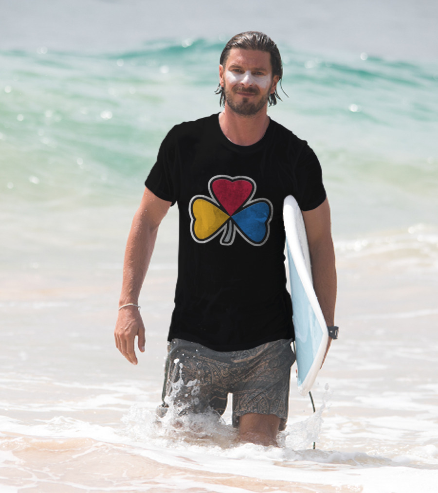 Pittsburgh Steelers Steel Shamrock Heart Colors T-Shirt
