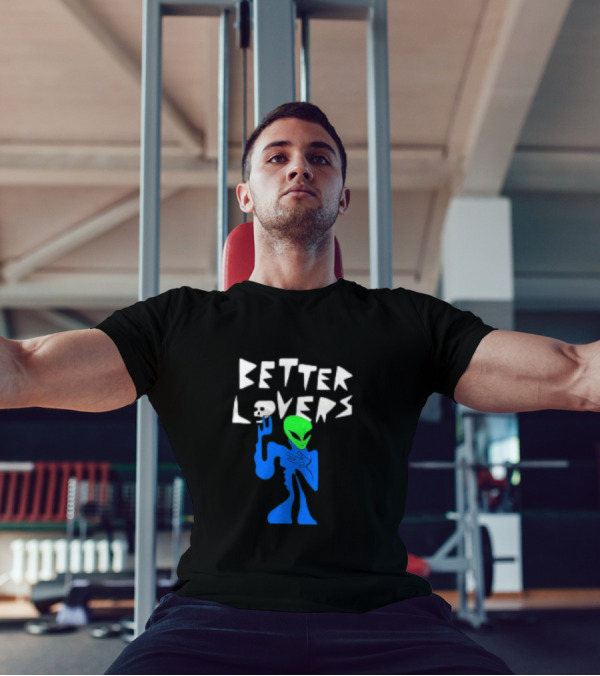 BETTER LOVERS ALIEN CHARACTER BLUE AND GREEN T-Shirt