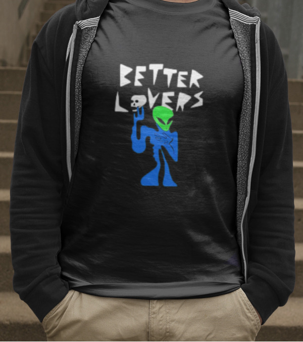 BETTER LOVERS ALIEN CHARACTER BLUE AND GREEN T-Shirt