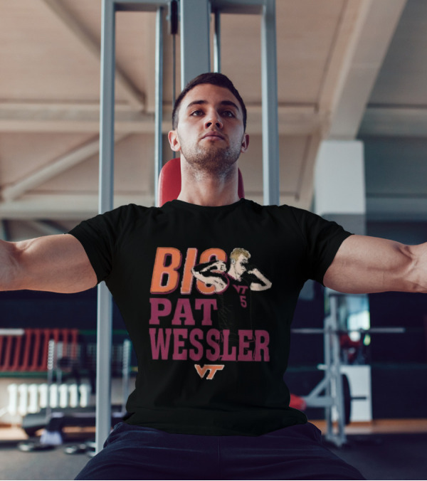 Big Pat Wessler VT Hokies Player Cartoon T-Shirt