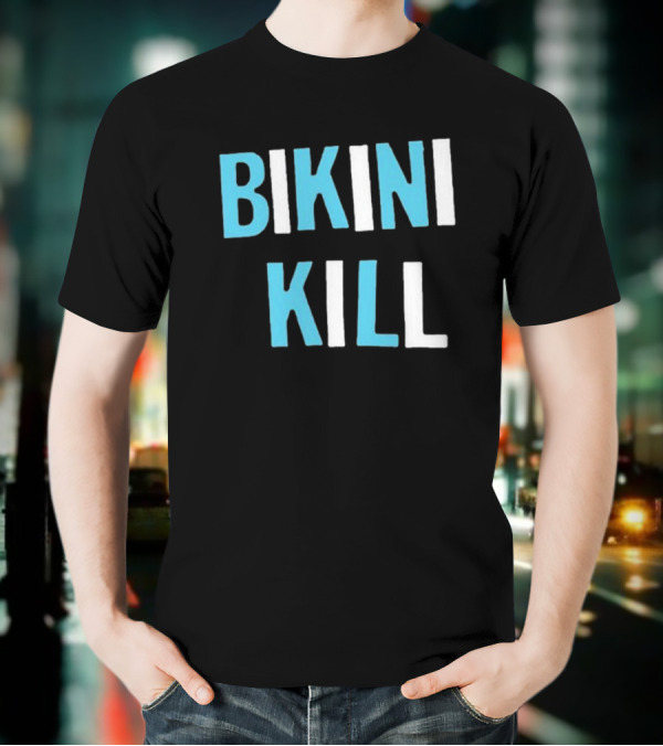 Bikini Kill Trans Youth Emergency Text Bold Blue White T-Shirt