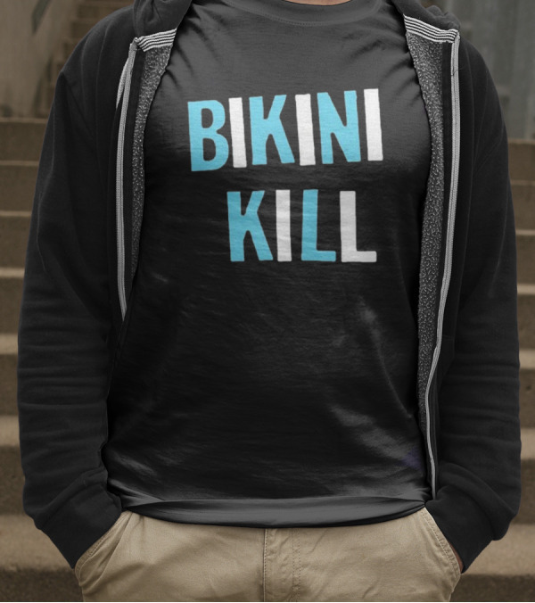 Bikini Kill Trans Youth Emergency Text Bold Blue White T-Shirt
