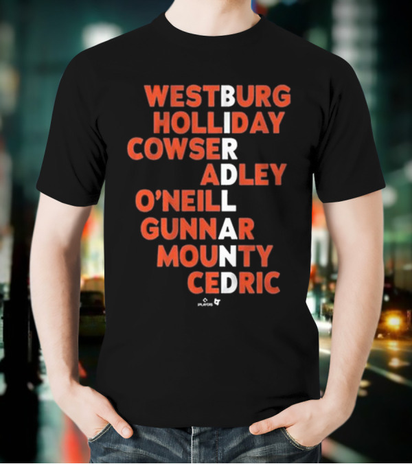 WESTBURG HOLLIDAY COWSER ADLEY O'NEILL GUNNAR MOUNTY CEDRIC BIRDLAND 2025 T-Shirt