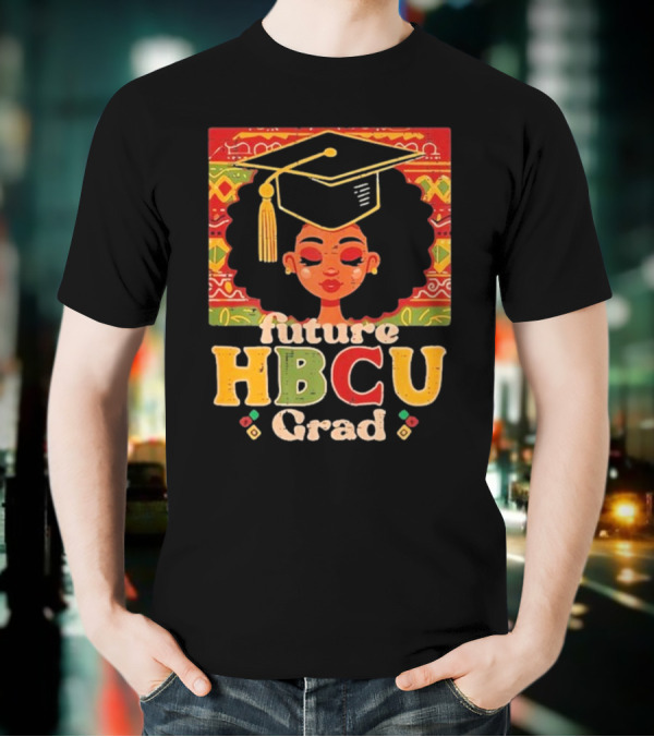 Future HBCU Grad Graduation Cap Afrocentric Pattern T-Shirt