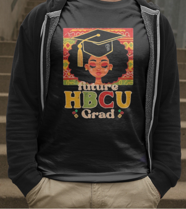 Future HBCU Grad Graduation Cap Afrocentric Pattern T-Shirt