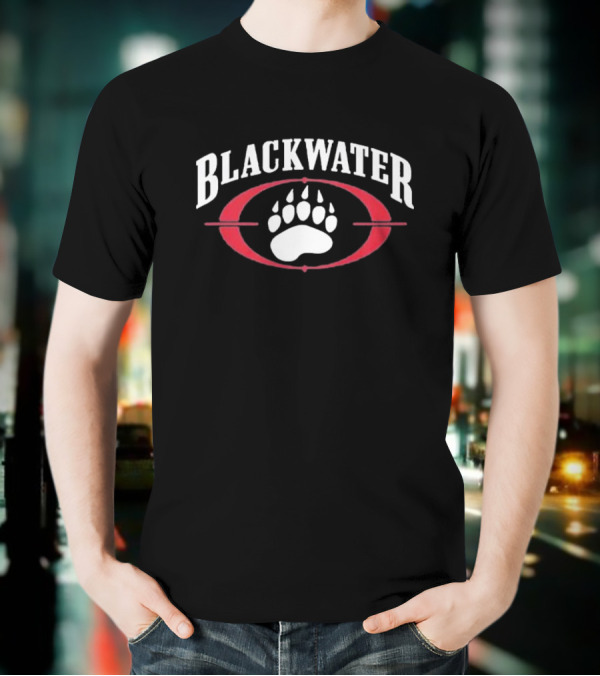 BLACKWATER Paw Print Symbol Red Oval Men's T-Shirt