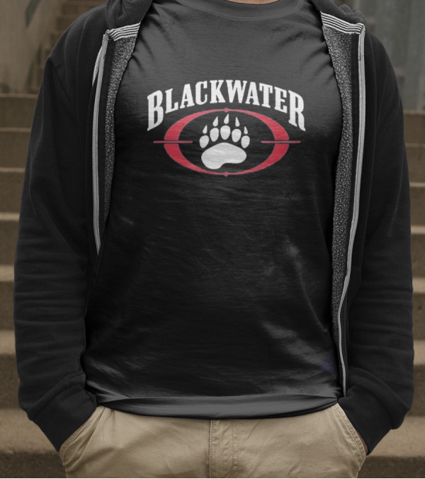 BLACKWATER Paw Print Symbol Red Oval Men's T-Shirt