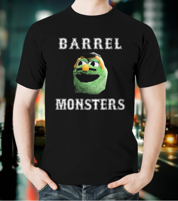 Barrel Monsters Boston Red Sox 2025 Green Furry Face T-Shirt