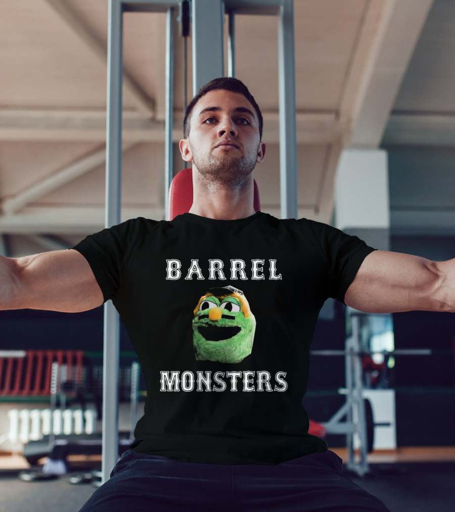Barrel Monsters Boston Red Sox 2025 Green Furry Face T-Shirt