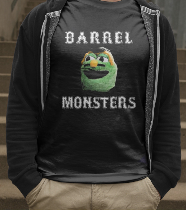 Barrel Monsters Boston Red Sox 2025 Green Furry Face T-Shirt