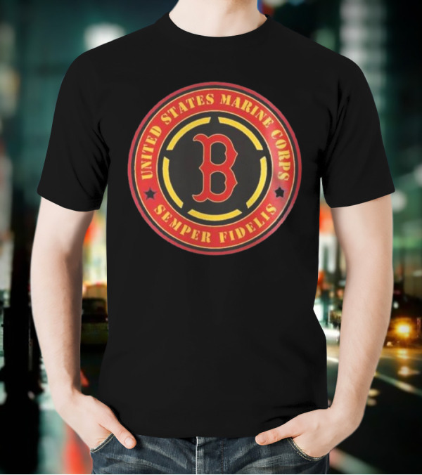 Boston Red Sox MLB United States Marine Corps Semper Fidelis Military Appreciation Night 2025 T-Shirt