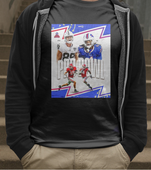 Brock Bowers Las Vegas Raiders And James Cook Buffalo Bills 2025 Pro Bowl Games NFL T-Shirt