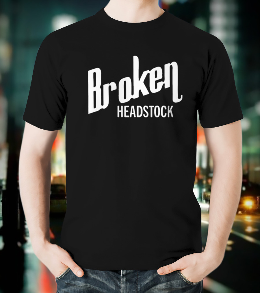 Broken Headstock Vintage Style Text T-Shirt