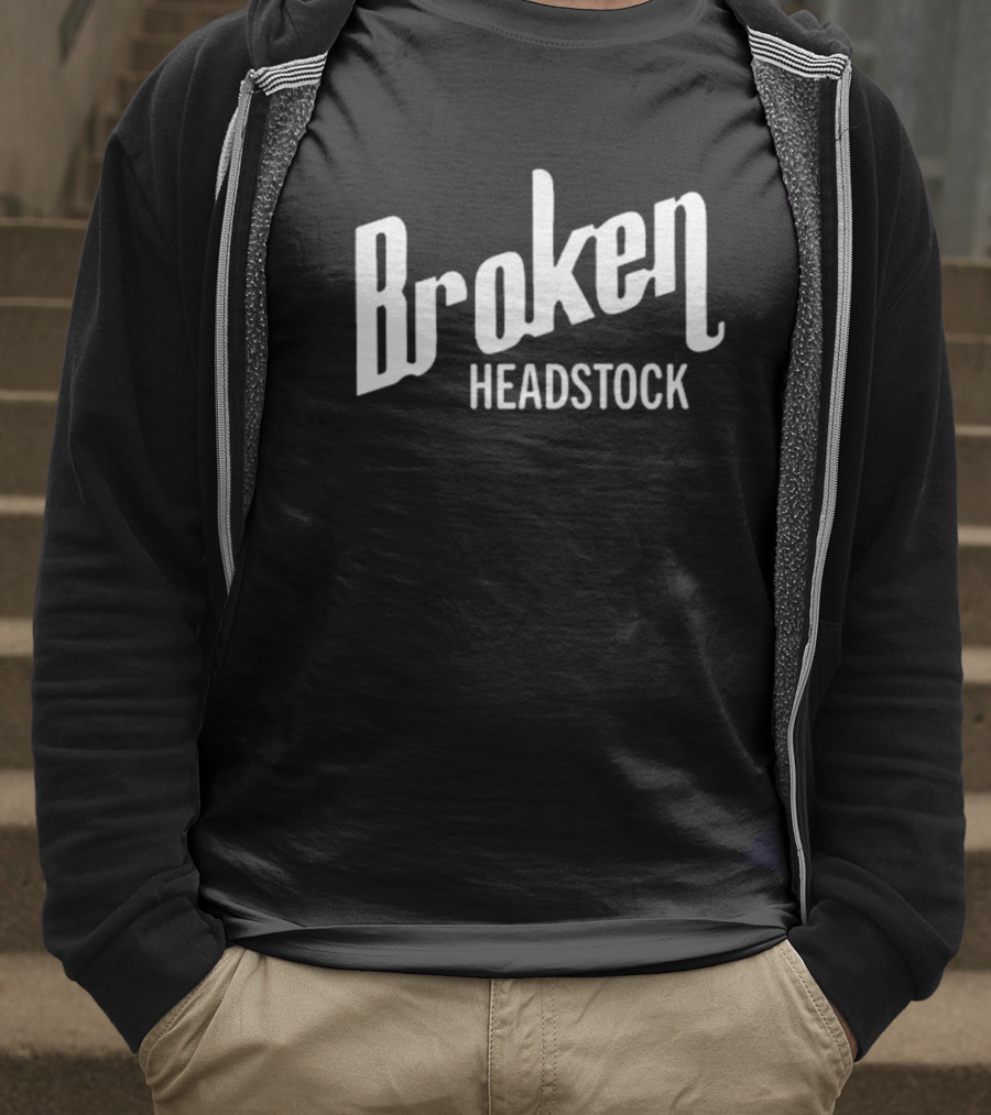 Broken Headstock Vintage Style Text T-Shirt