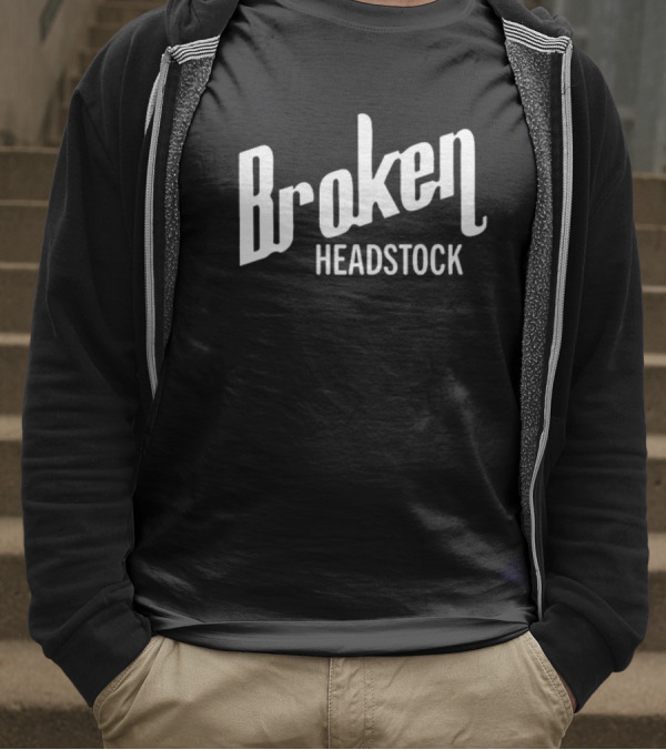 Broken Headstock Vintage Style Text T-Shirt