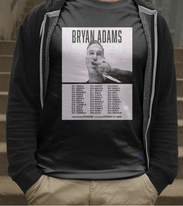 Bryan Adams Roll With The Punches 2025 North America Tour T-Shirt