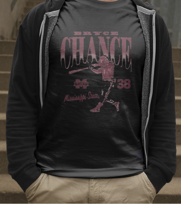 Bryce Chance Illustrated #38 Mississippi State Bulldogs Baseball NCAA 2025 Graphic T-Shirt