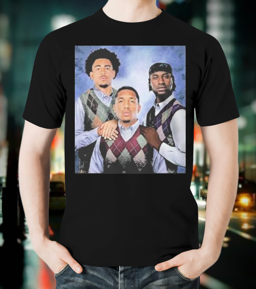 Bryce Young Chuba Hubbard Xavier Legette Vintage Argyle Sweater Step Brothers Look T-Shirt