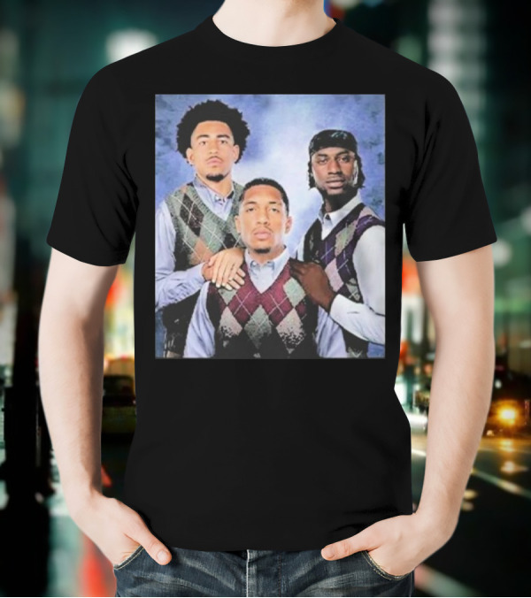 Bryce Young Chuba Hubbard Xavier Legette Vintage Argyle Sweater Step Brothers Look T-Shirt