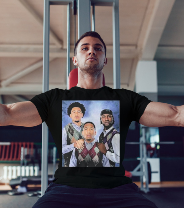 Bryce Young Chuba Hubbard Xavier Legette Vintage Argyle Sweater Step Brothers Look T-Shirt