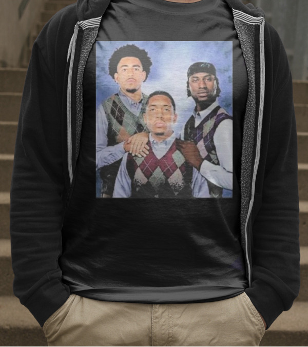 Bryce Young Chuba Hubbard Xavier Legette Vintage Argyle Sweater Step Brothers Look T-Shirt