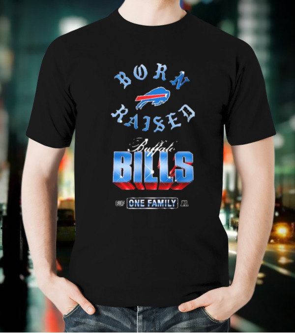 Buffalo Bills Born X Raised BUF One Family Chrome Rocker T-Shirt