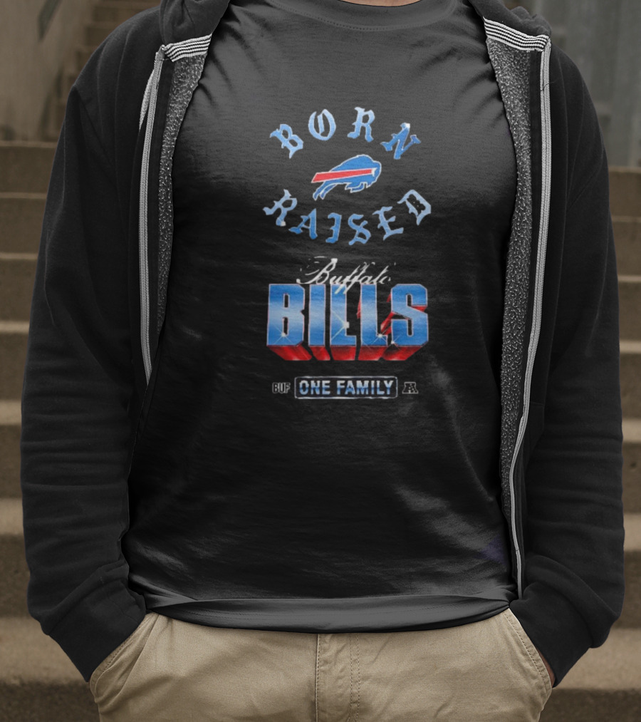 Buffalo Bills Born X Raised BUF One Family Chrome Rocker T-Shirt