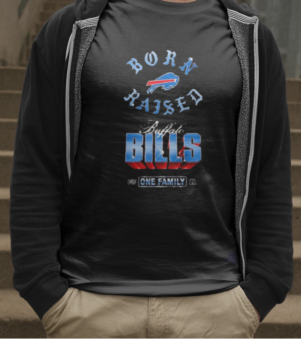 Buffalo Bills Born X Raised BUF One Family Chrome Rocker T-Shirt