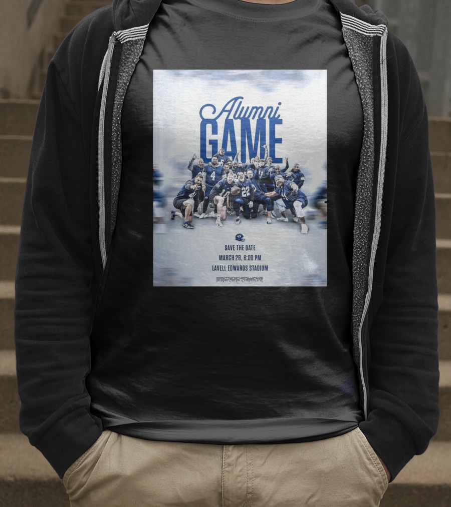 BYU Cougars Alumni Game Save The Date March 28 Lavell Edwards Stadium T-Shirt