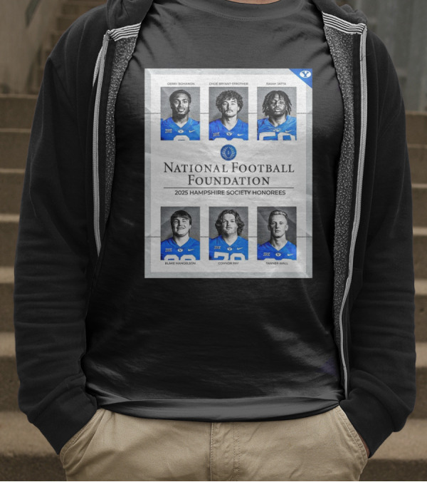 BYU Cougars National Football Foundation 2025 Hampshire Society Honorees Bohanon Bryant-Strother Jatta T-Shirt